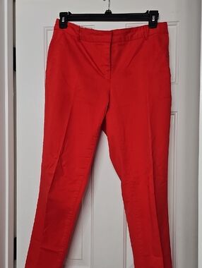 Bass Red Straight-Leg Trousers
